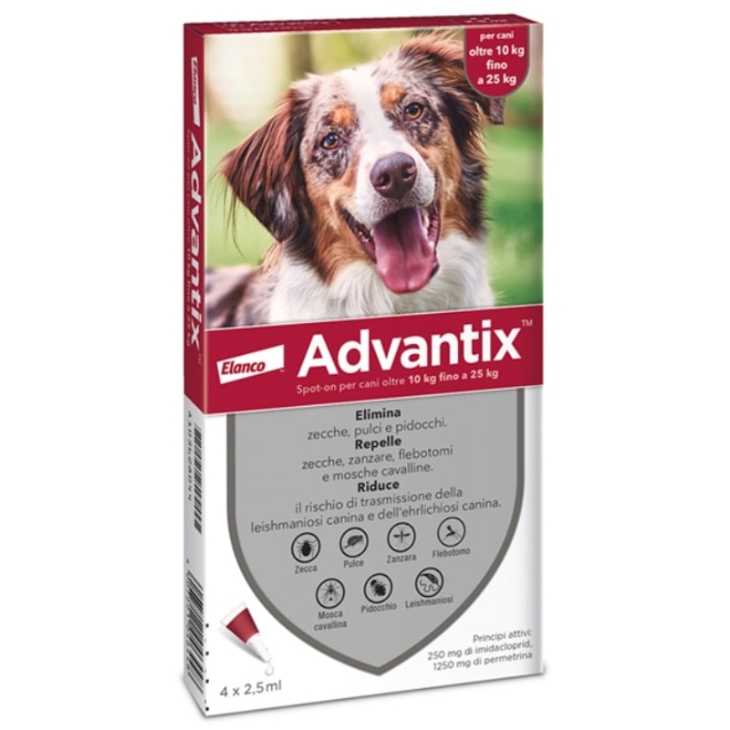 ADVANTIX 10 -25KG. 2.5 ML X 4 PIP.