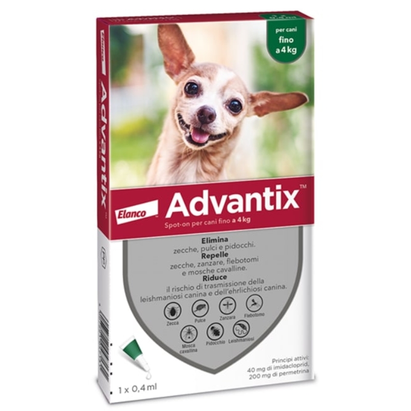 ADVANTIX  0 - 4KG.  0.4 ML  X  UNA PIPETTA