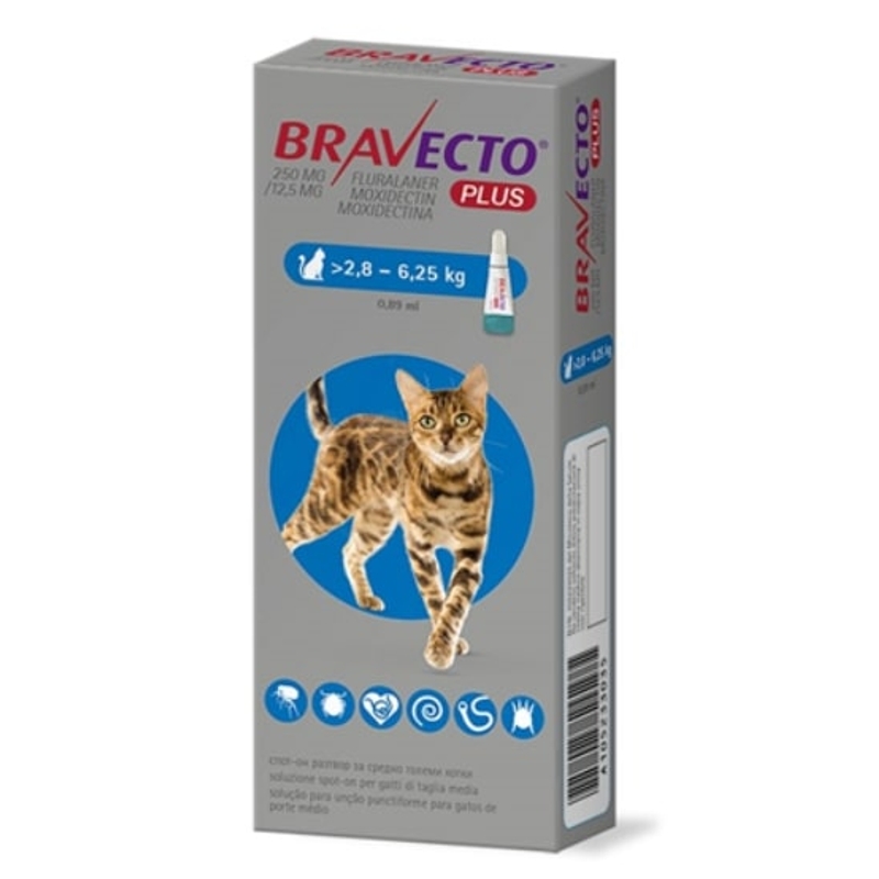 BRAVECTO  PLUS 2,8-6,25 KG 250mg 0,89 ML