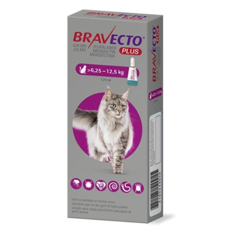 BRAVECTO  PLUS 6,25-12,5 KG 500 mg 1,79 ML