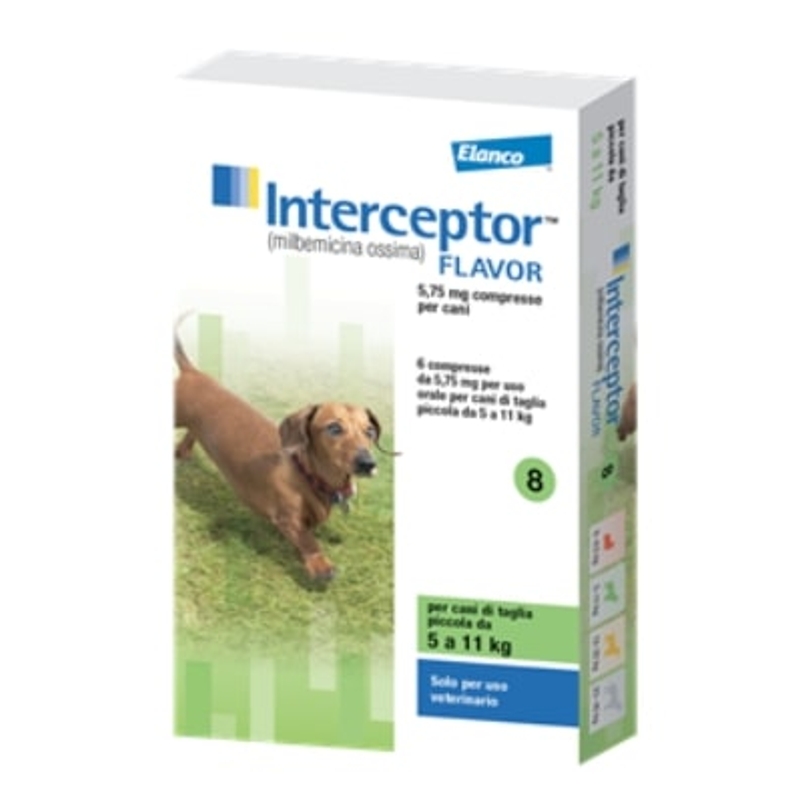 INTERCEPTOR FLAVOR  5  - 11 KG VERDE X 8 CP 5,75MG