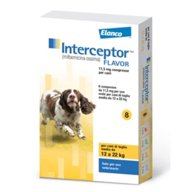 INTERCEPTOR FLAVOR 11 - 22 KG GIALLO X 8 CP 11,5MG
