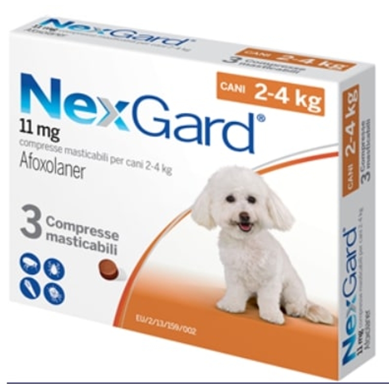 NEXGARD    11 MG   2 -  4  KG    x 3 cpr app