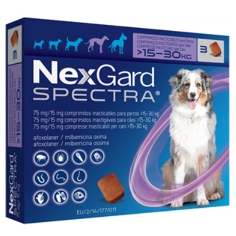 NEXGARD  SPECTRA  15 -  30  KG   3 cpr mast..