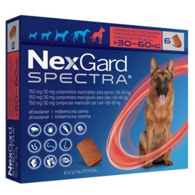 NEXGARD  SPECTRA  30 -  60  KG   6 cpr mast..