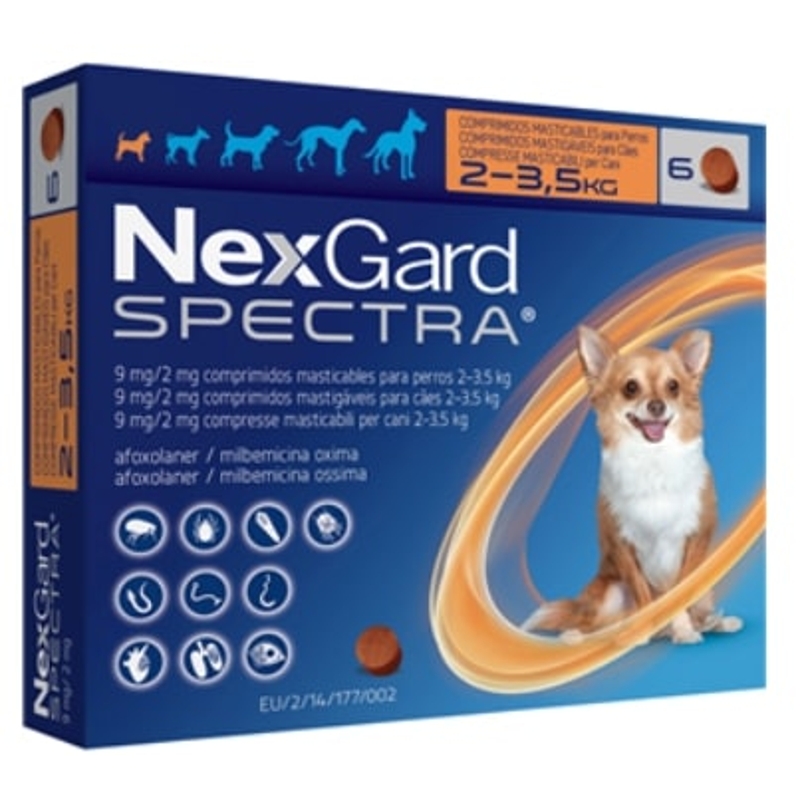 NEXGARD  SPECTRA    1,35 - 3,5  KG   6 cpr mast..
