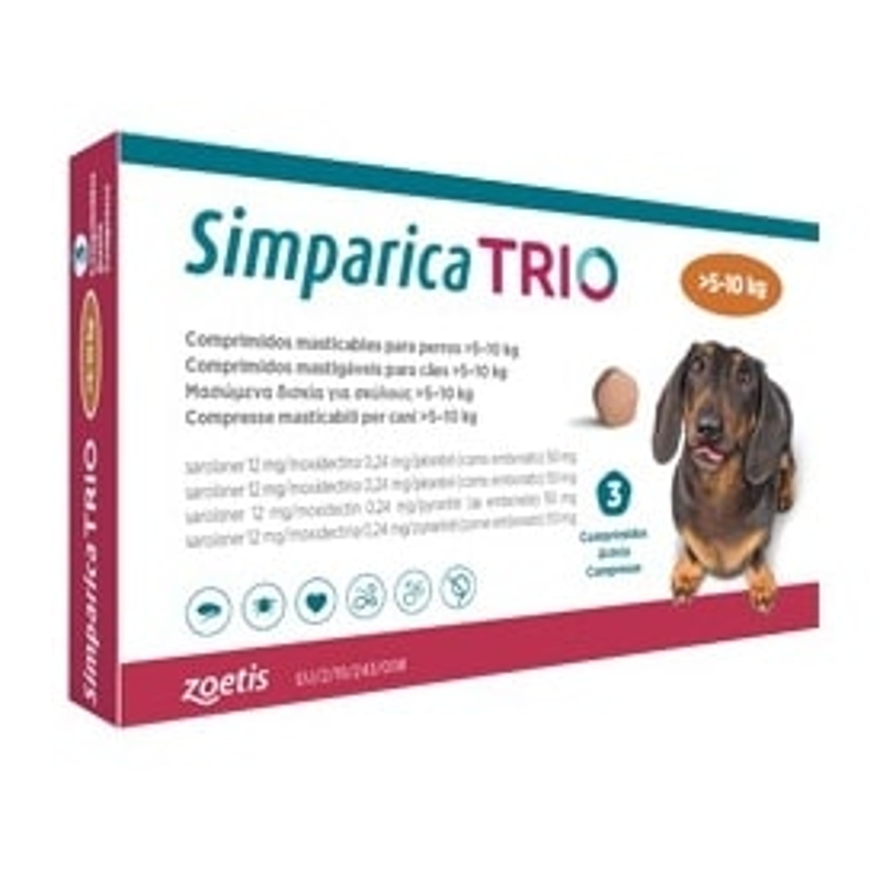 SIMPARICA  TRIO    5 - 10 KG     3 CPR