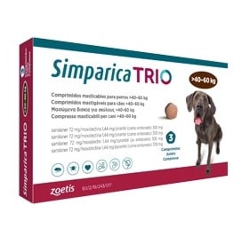 SIMPARICA  TRIO  40 - 60 KG     3 CPR